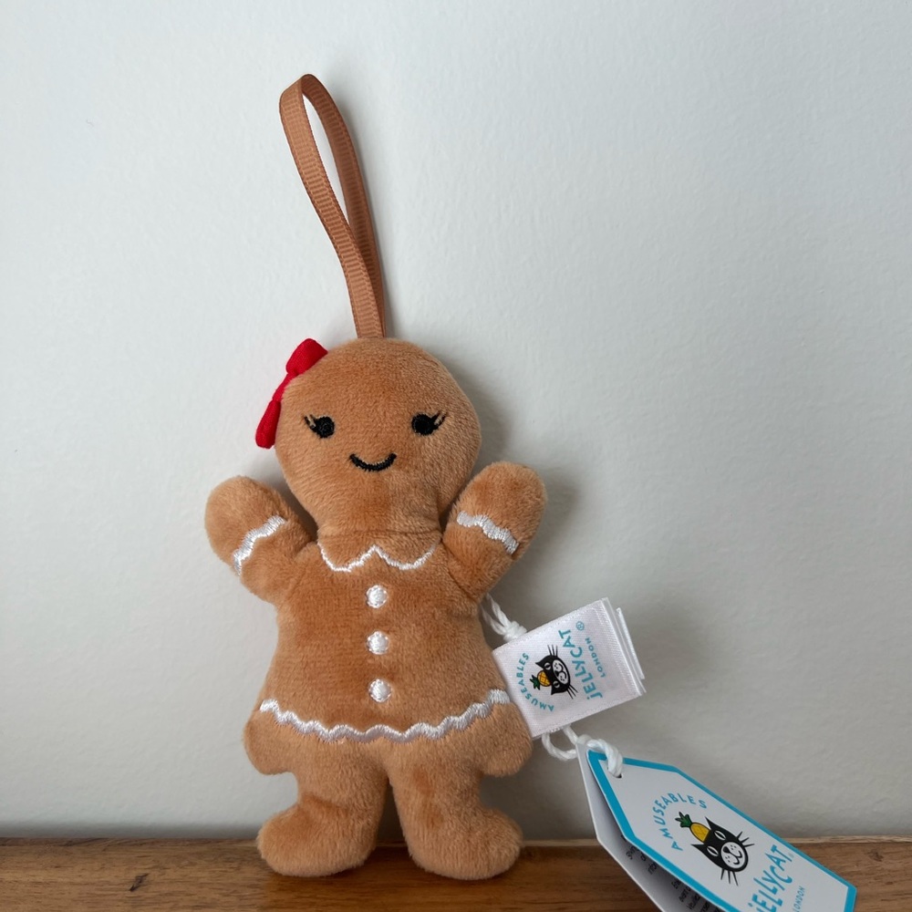 Jellycat Festive Folly Gingerbread Ruby Ornament BNWT